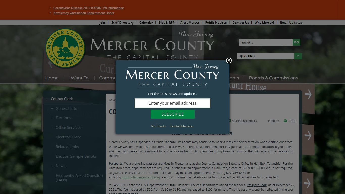 County Clerk | Mercer County, NJ