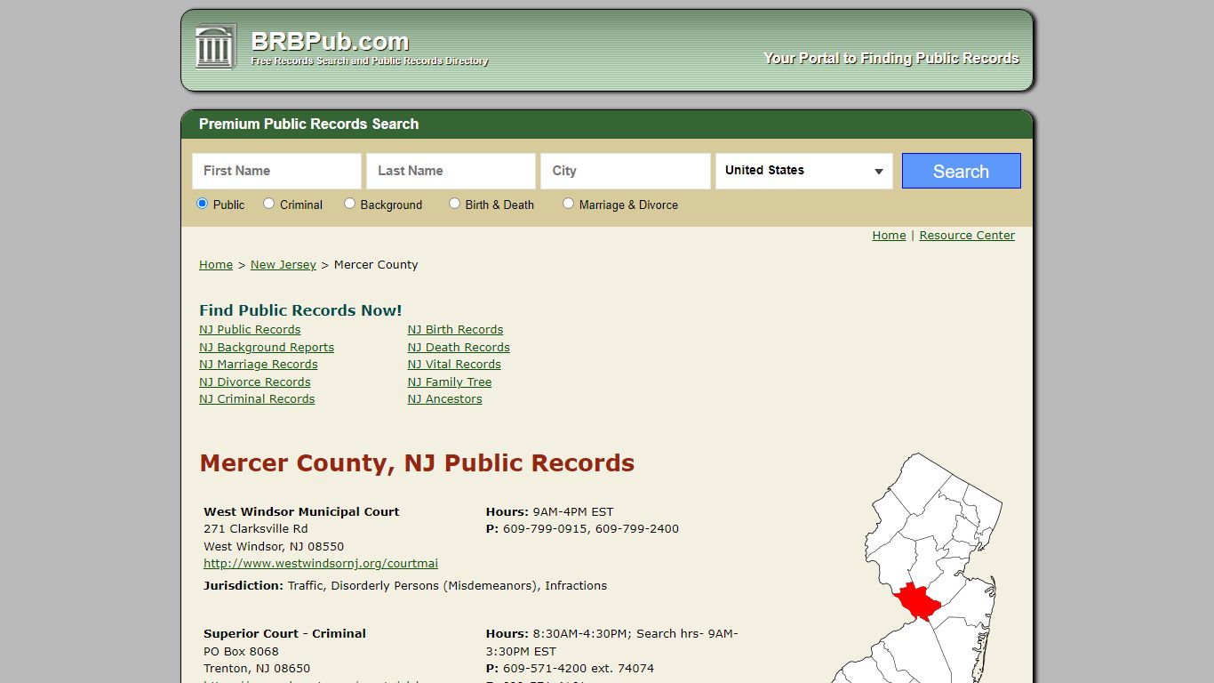 Mercer County Public Records | Search New Jersey ...