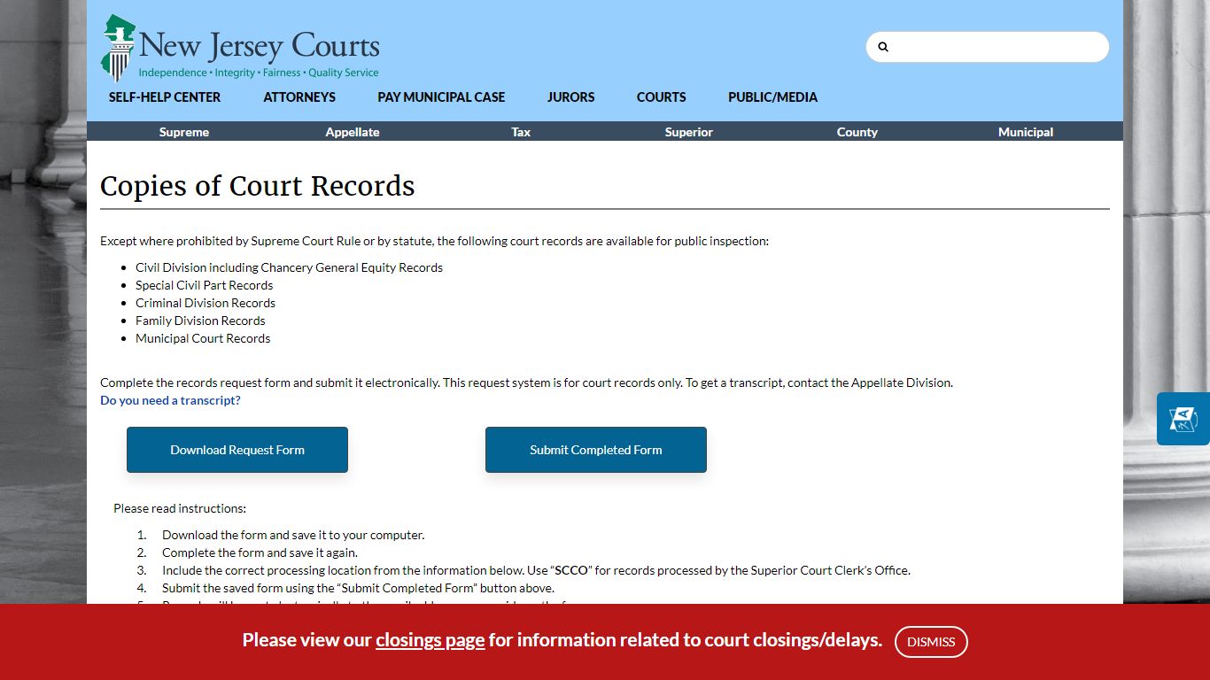 Copies of Court Records